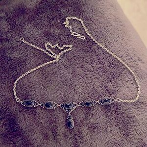 Onyx and sterling silver necklace